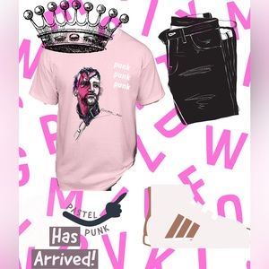 CM Punk Pastel Pink T-Shirt, Original Art + Original Design - AEW Wrestling